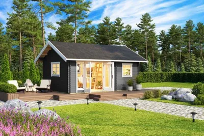 Produktbild von Lasita Maja Gartenhaus / Homeoffice / Ferienhaus Caroline 2.1 Carbongrau, Farbe:carbongrau, Dachform:Satteldach