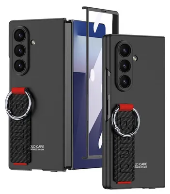 Immagine prodotto di Per Samsung Galaxy Z Fold7 5G GKK protezione dello schermo anello supporto cinghia copertura carbonio