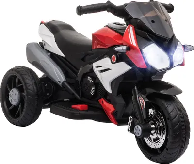 Produktbild von HOMCOM Kinder Elektromotorrad Kindermotorrad 6V Kinderfahrzeug Elektrofahrzeug mit Musik, Scheinwerfer für Kinder 3-5 Jahre Kunststoff Metall Rot