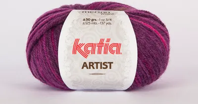 Produktbild von ARTIST von Katia - GRANATE/GRIS/VISÓN/MORADO (308) - 50 g / ca. 125 m Wolle