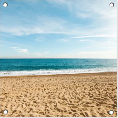 Produktbild von MuchoWow® 50x50 cm Outdoor-Poster Gartendeko Sichtschutz Garten Poster für den Garten  Strand - Sand - Meer