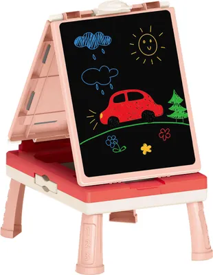 Obrázok produktu pre juniorská kresliaca tabuľa 38,5 x 29 x 50 cm ružová/červená 44-dielna