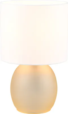 Zdjęcie produktu dla Lampa stołowa z abażurem Vela biało-bursztynowy 1xE14x10W szkło wym:29x18x18cm IP20 Trio