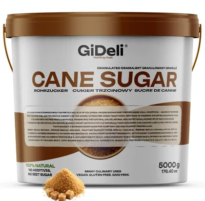 Immagine prodotto di Zucchero di canna 5 kg non raffinato Mauritius, naturale, per dolci, caffè, caramello GiDeli