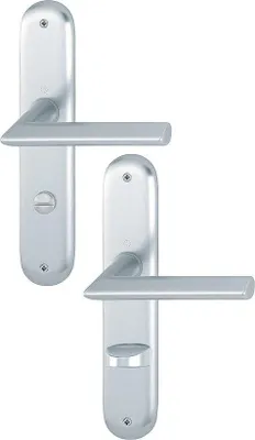Produktbild von Langschildgarnitur Stock.1140/273P Alu.F1 SK/OL 78mm DIN L/R HOPPE