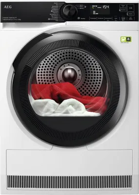 Produktbild von AEG Series 9000 TR9X880EX, Freistehend, Frontlader, Wärmepumpe, Weiß, Drehregler, Berührung, Rechts