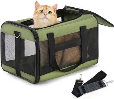 Productafbeelding van Transportbox voor honden en katten, opvouwbaar, 43x28x28 cm, geschikt voor kleine tot middelgrote huisdieren