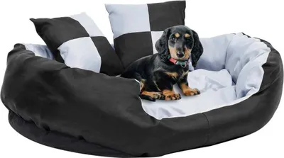 Produktbild von vidaXL Wendbares & waschbares Hundekissen Grau und Schwarz 85x70x20 cm