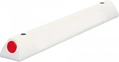 Produktbild von Parkplatzbegrenzung, weiß, 2 rote Reflektoren, 900x100x90mm
