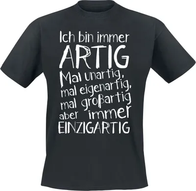 Produktbild von Sprüche T-Shirt Herren Ich bin immer artig! schwarz XXL