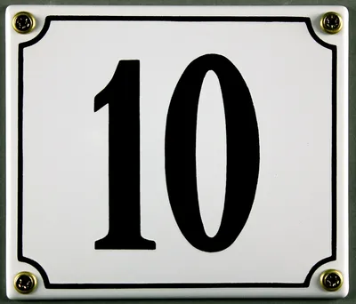 Produktbild von Hausnummernschild 10 weiß 12x14 cm Schild Emaille Hausnummer Haus Nummer Zahl Ziffe