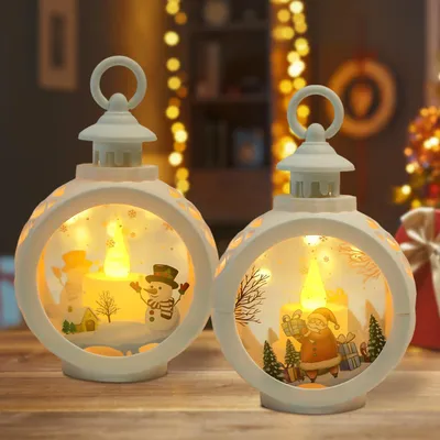 LED-Kerzenlaterne Vintage Weiß, 2 Stück, Weihnachtsdeko