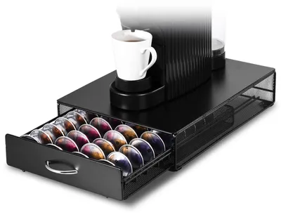 Kapselhalter für 40 Nespresso Vertuo Kapseln, Schwarz, Metall
