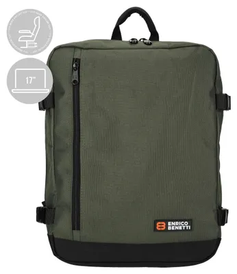 Productafbeelding van Enrico Benetti rugzak, olijfgroen, geschikt voor een 17-inch laptop, reistas, polyester