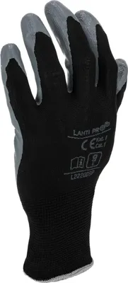 Produktbild von Salzstoffhandschuhe, Schwarz-Grau L222008P, 12 Paar, "8", Ce, Lahti