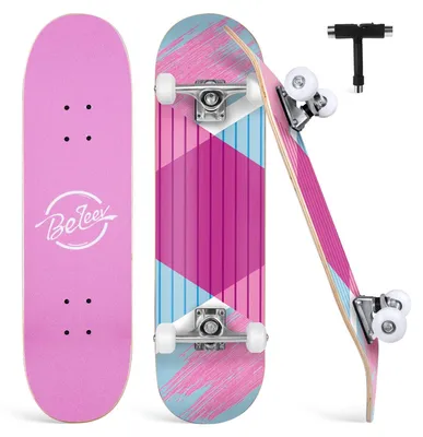 Produktbild von Skateboard 31 x 8 Zoll, 7-lagiges kanadisches Ahornholz, Komplettboard, für Anfänger