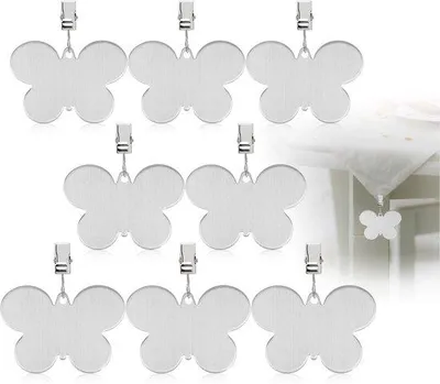Immagine prodotto di com-four® 8x pesi per tovaglie - pesi per tovaglie in acciaio inox - morsetto per tovaglie - circa 40 g ciascuno - morsetti per tovaglie