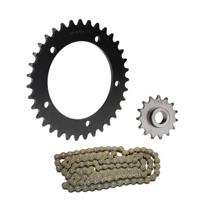Produktbild von Kettensatz 3-teilig schwarz 15/35 Zähne für Hercules KX 5 (bis Motor Nr. 10697365)