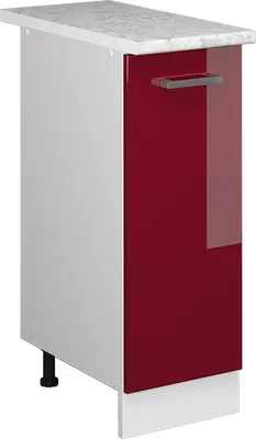 Produktbild von Unterschrank Vicco R-Line Bordeaux Hochglanz 30 cm mit Tür, mit Arbeitsplatte, Model 41834