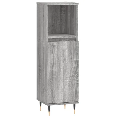 Produktbild von vidaXL Badschrank Grau Sonoma 30x30x100 cm Holzwerkstoff