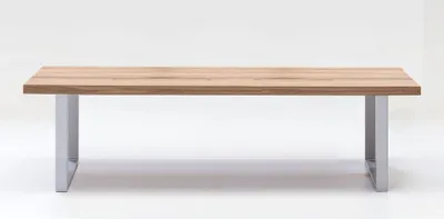 Produktbild von Bank Sitzbank Holzbank 180 cm Eiche U-Gestell Edelstahlfarben NEU/OVP