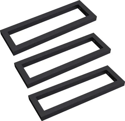 Immagine prodotto di doporro 3 Staffe Reggimensola Rettangolari 50x15 cm in Acciaio Inox Nero Supporti da Parete per Mensole Lavabi Portasciugamani Resistenti e Facili da Installare WH01