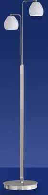 Produktbild von Deutsche LED Stehleuchte 12W Nickel Chrom Fußdimmer Opalglas 950lm 135x40cm