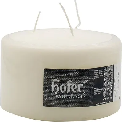 Immagine prodotto di hOFER candela a colonna avorio a 3 stoppini - 10x15 cm - 65h di autonomia - senza profumo - senza gocciolamento - candela decorativa grande per matrimonio e decorazione della tavola