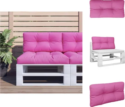 Obrázok produktu pre vidaXL Vankúš z palety ružový 70x40x12 cm látka - Vankúš na sedenie