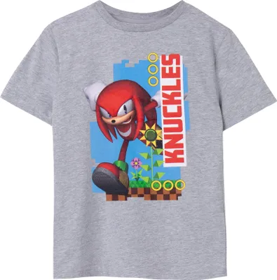 Image de Sonic The Hedgehog - T-shirt pour enfants à manches courtes NS7428 (116) (gris chiné)