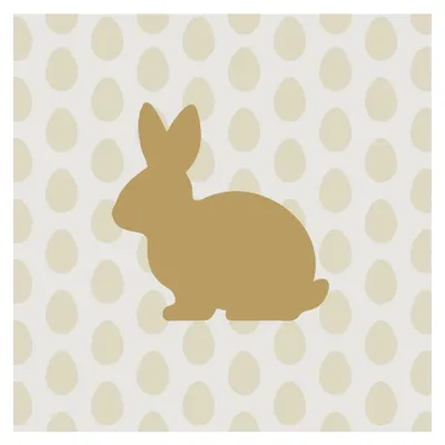 Obrázok produktu pre 20 servítok Golden Bunny – Zlatý zajac na vajciach, 33 x 33 cm