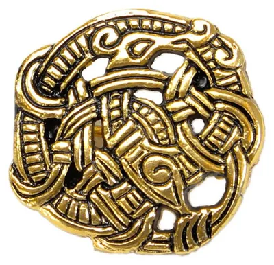 Produktbild von Angelsächsisch-Skandinavische Wikinger Fibel im Urnes Stil, 4,5 cm, Messing, 11.-12. Jahrhundert