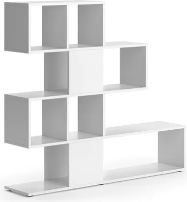 Vicco Raumteiler Hylda, 124.4 x 113 cm mit 4 Faltboxen, Weiß
