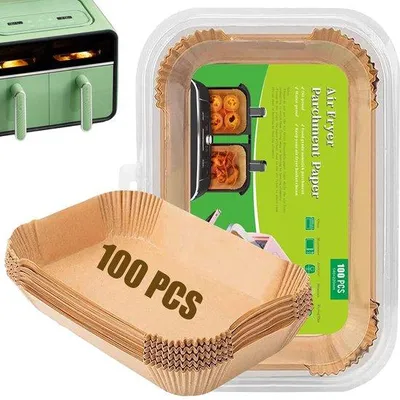 Image de Papier sulfurisé pour friteuse à air chaud, 20 x 14 cm, 100 feuilles - Accessoires