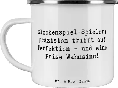 Produktbild von Mr. & Mrs. Panda Motivtasse Spruch Glockenspiel Kultur - Weiß - Geschenk, Töne, Lernen, becher emaille, Instrument, Pott, Unterricht, Musikunterricht, Teetasse, Orchester