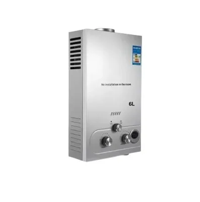 Zdjęcie produktu dla Podgrzewacz wody gazowy 6 l, bezzbiornikowy kocioł LPG, szybka podgrzewanie wody, wielopoziomowe zabezpieczenia, regulacja temperatury LED, 6 l