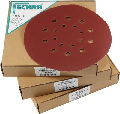 Produktbild von 75 Blatt Schleifscheiben 225mm Korn 40, 80, 120 Schleifpapier für Wand- Deckenschleifer