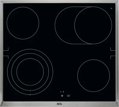 Produktbild von AEG HE604070XB Elektro-Kochfeld 60 cm, schwarz, herdgebunden - Glaskeramik mit Bräterzone, Edelstahlrahmen