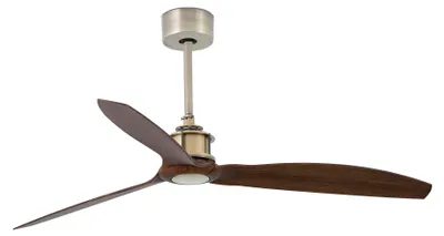 Zdjęcie produktu dla Energooszczędny wentylator sufitowy z pilotem Just Fan mosiądz / orzech 128 cm