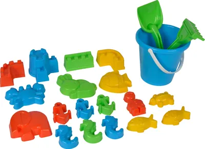 Polesie Sandspielzeug Set Im Rucksack - 12-teilige Strandgarnitur Mit Blumenformen