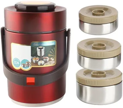 Produktbild von Isolierter Thermoskanister für Erwachsene, 2000ml, rote, 3-lagige, tragbarer, rohrgefertigter Thermoskanister