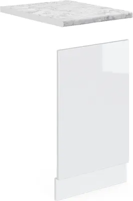 Produktbild von Frontblende Vicco R-Line Weiß Hochglanz 45 cm , AP Marmor, Model 31372