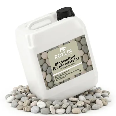 Produktbild von Roxlin Botanic Kiesbinder Kiesverfestiger Bindemittel für Kies/Schotter Aller Art Mulchbinder Gartenbahn Steinweg 5,0 Liter