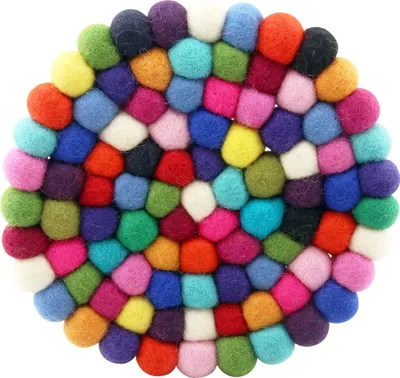 Produktbild von Filzuntersetzer - Filzmatte - Untersetzer - kunterbunt - rund - ca. 20 cm