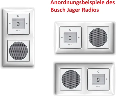 Produktbild von Busch Jäger Unterputz UP Bluetooth Radio 8217 U (8217U) alpinweiß KomplettSet im eleganten Busch balance SI/Radio + Lautsprecher + 2fach Rahmen 1722-914 + Abdeckungen Unterputzradio (Radio)