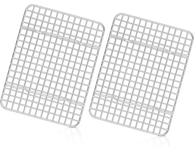 Productafbeelding van Koelroosters, set van 2, roestvrij staal, 22x16x2 cm, voor bakken en koelen