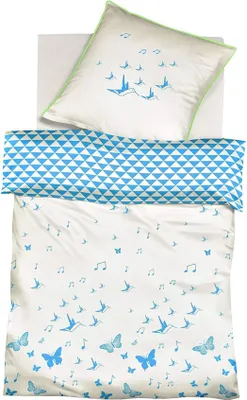 Produktbild von Fleuresse Renforce Elba Bettwäsche 135x200 Schmetterlinge Wende blau weiß 143709-02
