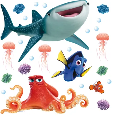 Produktbild von Disney Wandtattoo Findet Dorie Blau, Orange und Gelb - 600226 - 30 x 30 cm