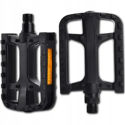 Produktbild von Fahrradpedale MTB Trekking 9/16 Zoll Mit Reflektoren Rutschfest Aluminium Plattform Schwarz
