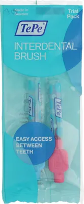 Obrázek produktu pro TePe Original Trial Pack mezizubní kartáčky 0 růžový + 3 modrý (0,4 mm + 0,6 mm) 2 ks